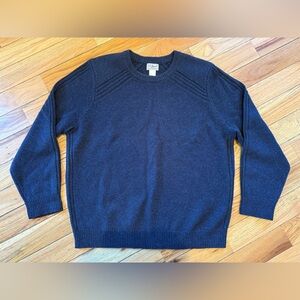 LL Bean Rangeley 100% Merino Wool Crewneck Sweater Navy Blue Mens Size XL 520530
